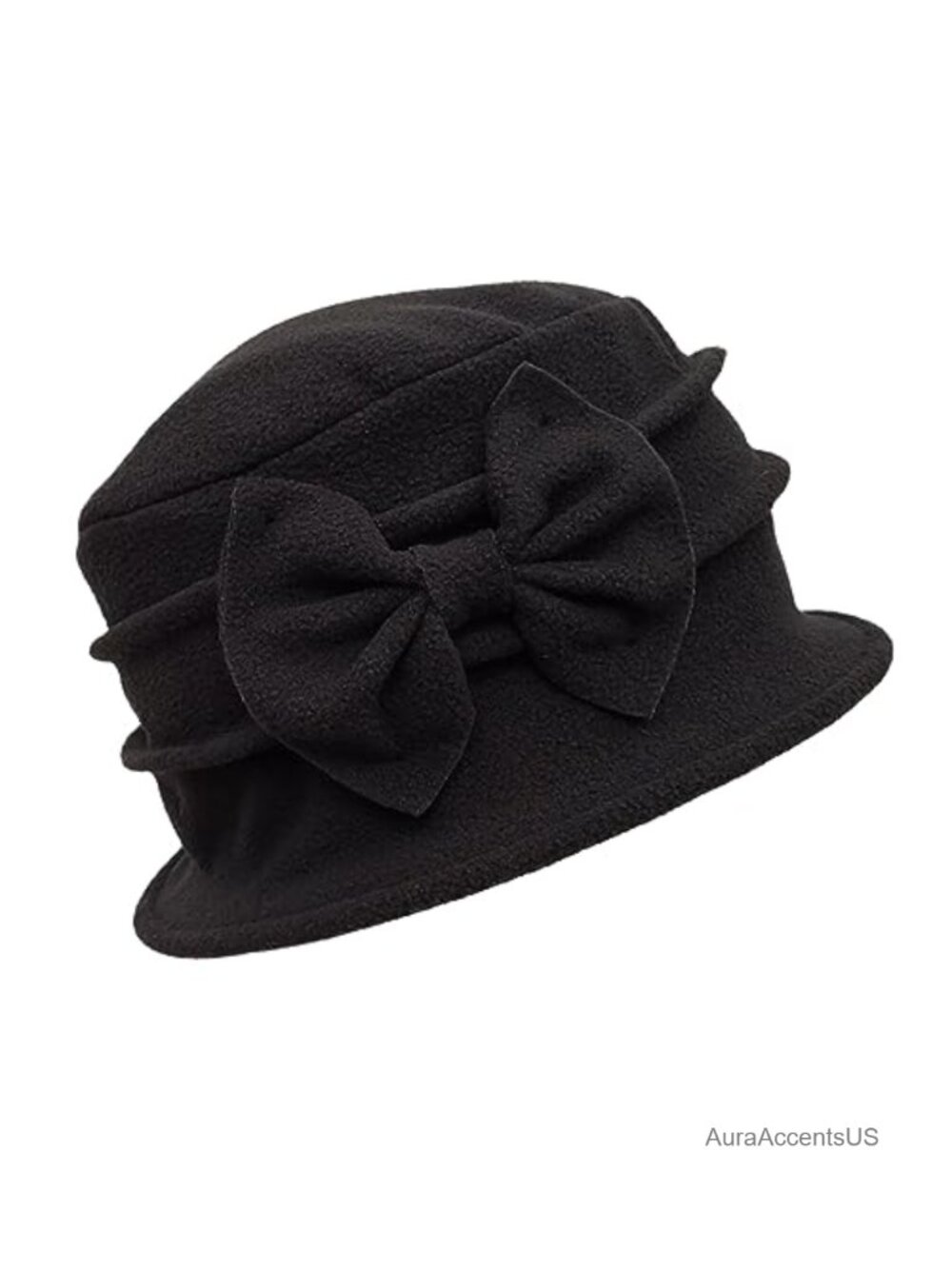 ZffXH Women's Vintage Cloche Hat Floral Fleece Winter Church Bucket Bowler